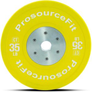 image:imageProsourceFit Competition Color Training Bumper Plates Rubber with Steel Insert Calibrated for Cross Conditioning Power Lifting Weight Training35lb
