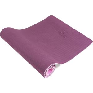 image:imageProsourceFit Natura TPE Yoga Mat 14 6mm Thick 72 Long Reversible with HighDensity Cushion amp Nonslip Texture Ecoconscious amp Hygienic PurplePink